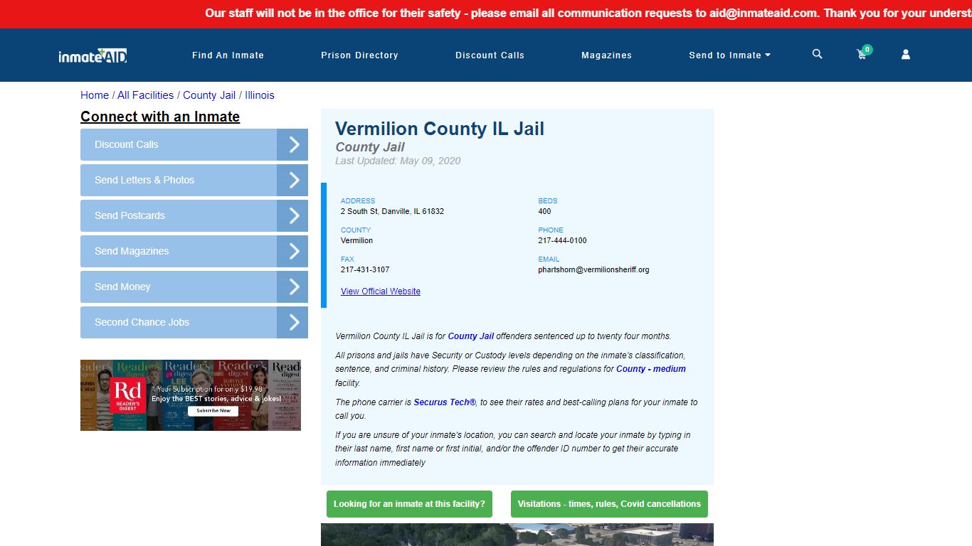 Vermilion County IL Jail - Inmate Locator - Danville, IL